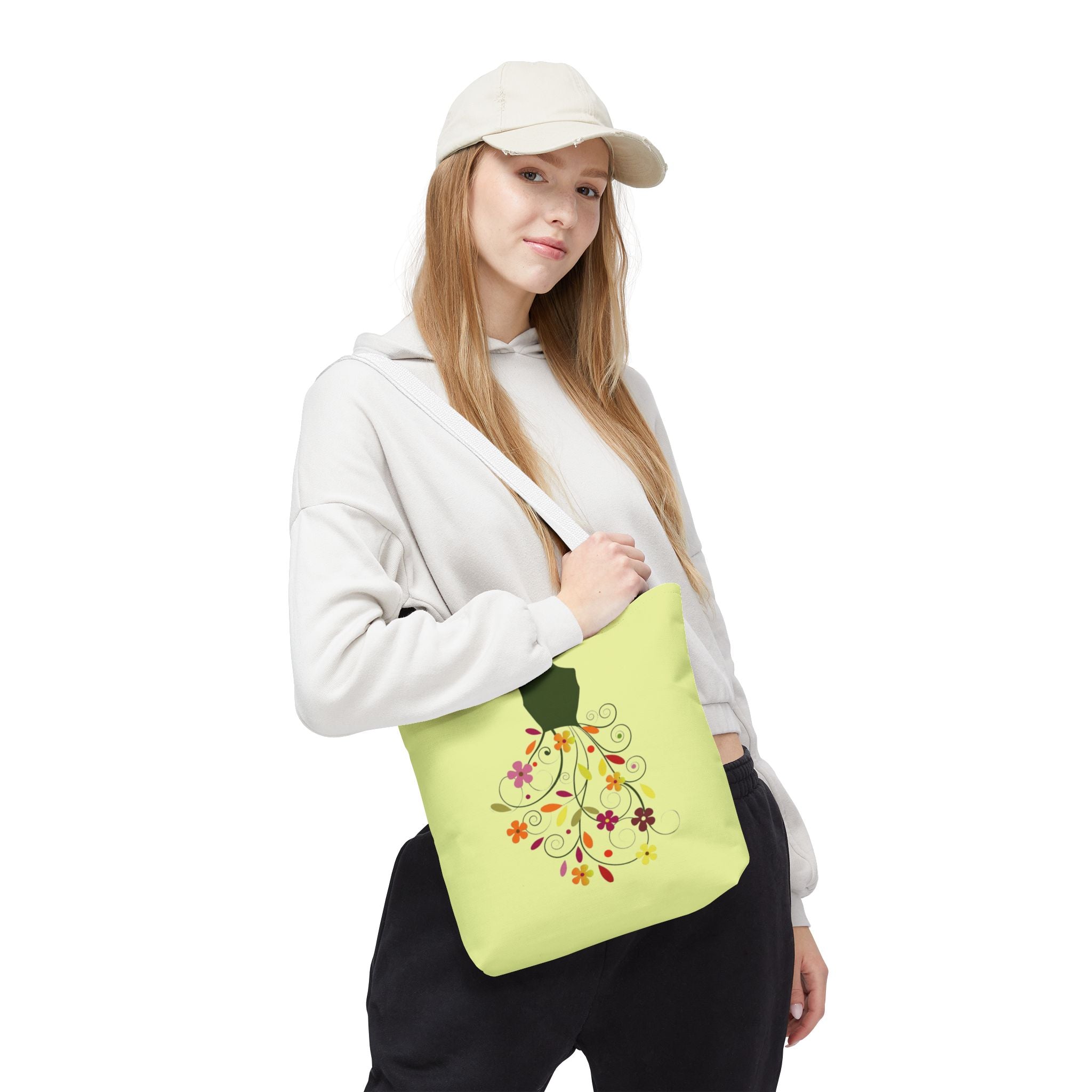 Floral Dressform Tote Bag – Spring Floral Pattern AOP Tote - Creations by Chris and Carlos