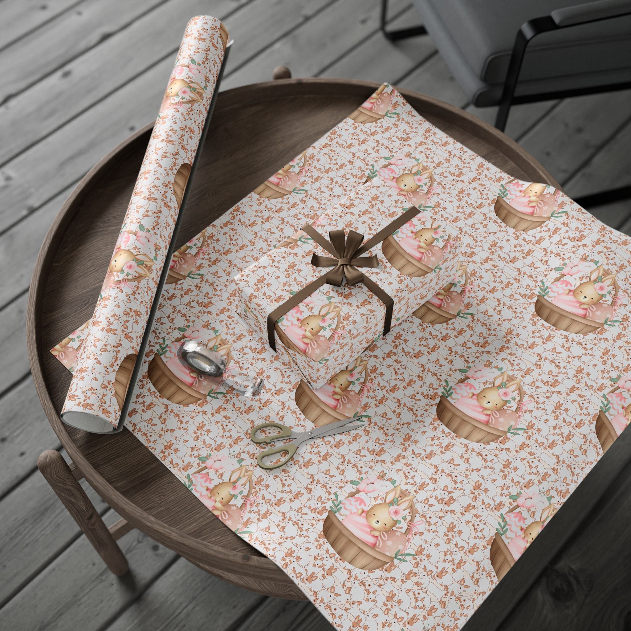Easter Floral Bunny Wrapping Paper Roll — Cute Pastel Easter Gift Wrap - Creations by Chris and Carlos