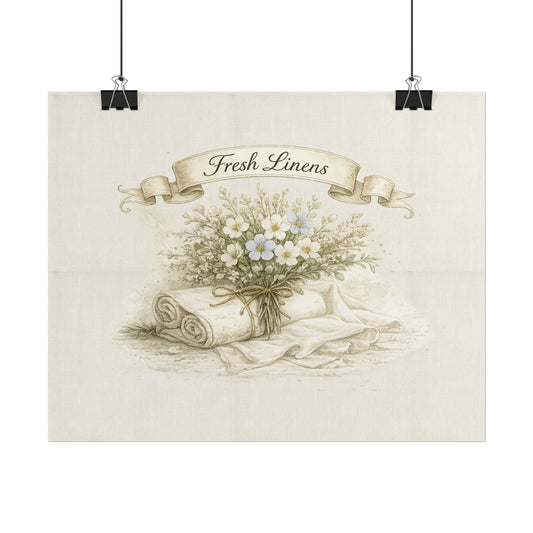 Fresh Linens Floral Poster - Creations by Chris and Carlos