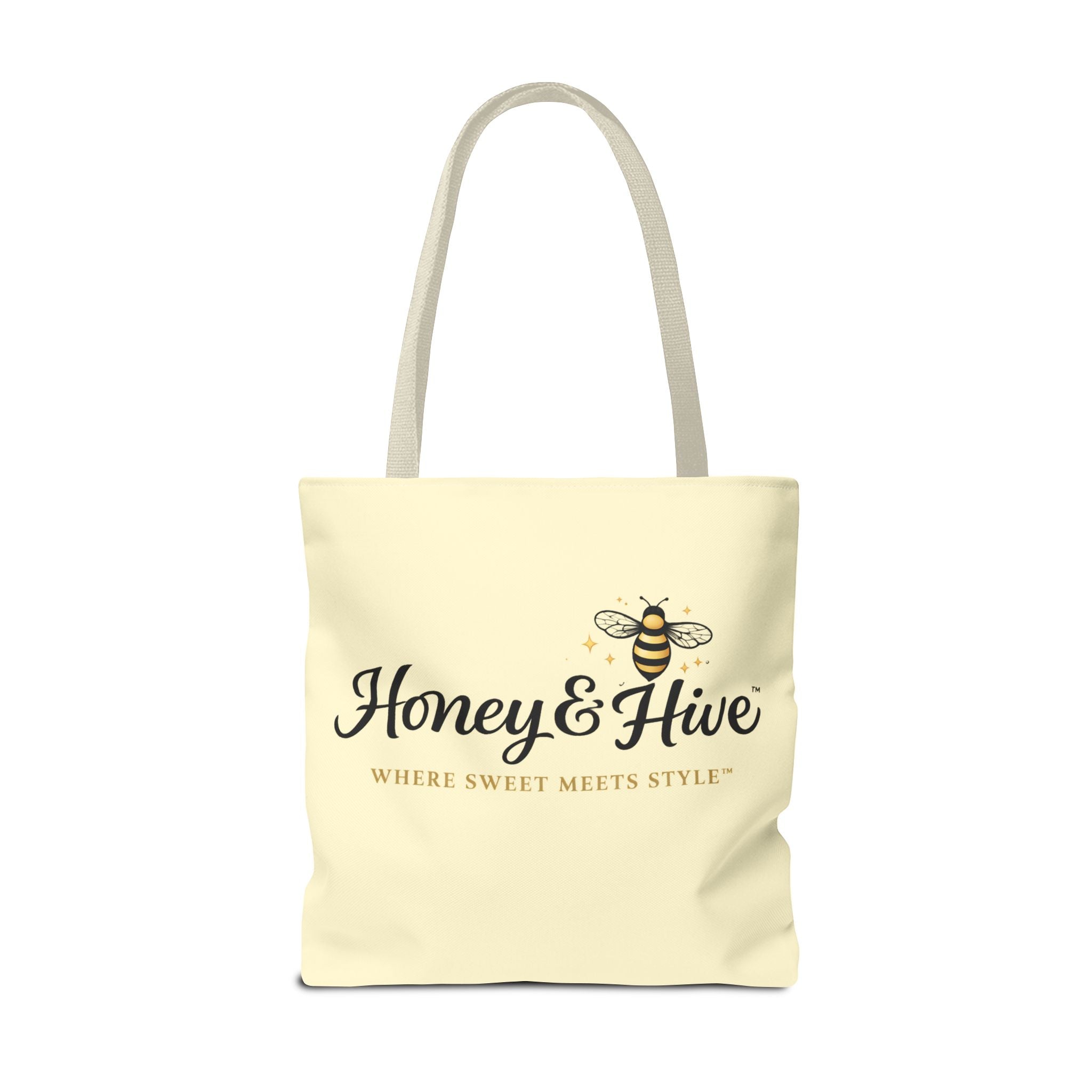 Honey & Hive Logo Tote Bag — Cute Bee Market Tote, "Where Sweet Meets Style" - Creations by Chris and Carlos