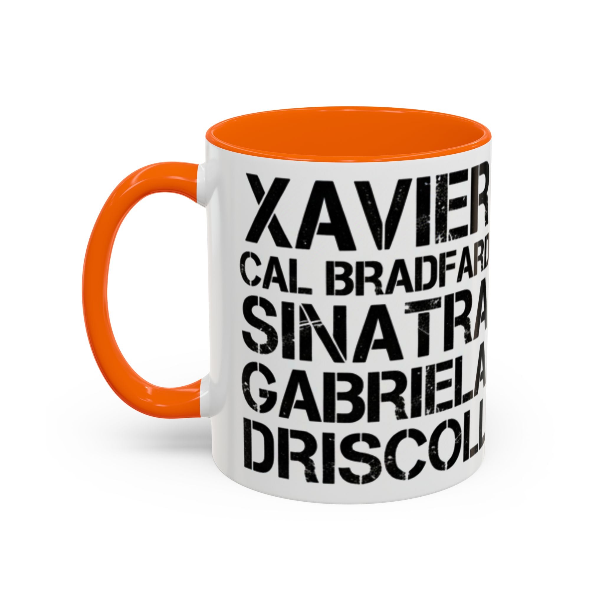 Paradise TV Show Typography Names Accent Coffee Mug — Bold Black Name List Design (11/15oz) - Creations by Chris and Carlos