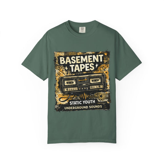 Basement Tapes Cassette Tee — Retro 'Static Youth' Underground Music T-Shirt - Creations by Chris and Carlos