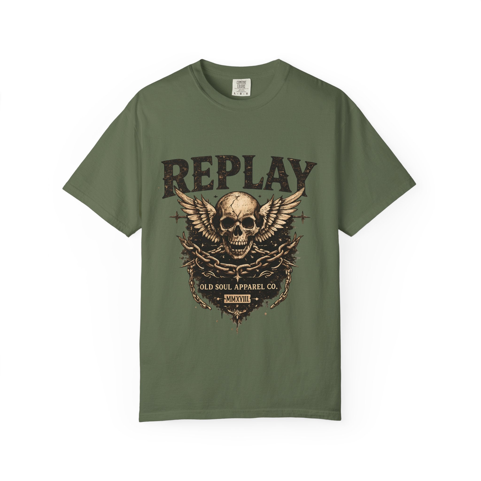 Replay Skull T-Shirt — Vintage Rock Graphic Tee - Creations by Chris and Carlos
