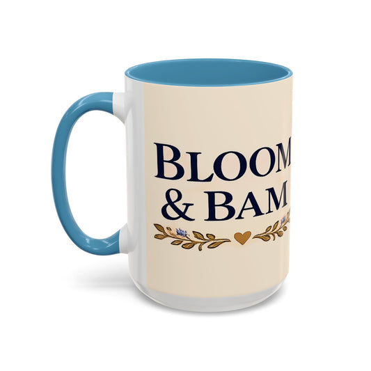 Bloom & Bam Accent Coffee Mug — Floral Heart Ceramic Coffee Cup (11/15oz) - Creations by Chris and Carlos