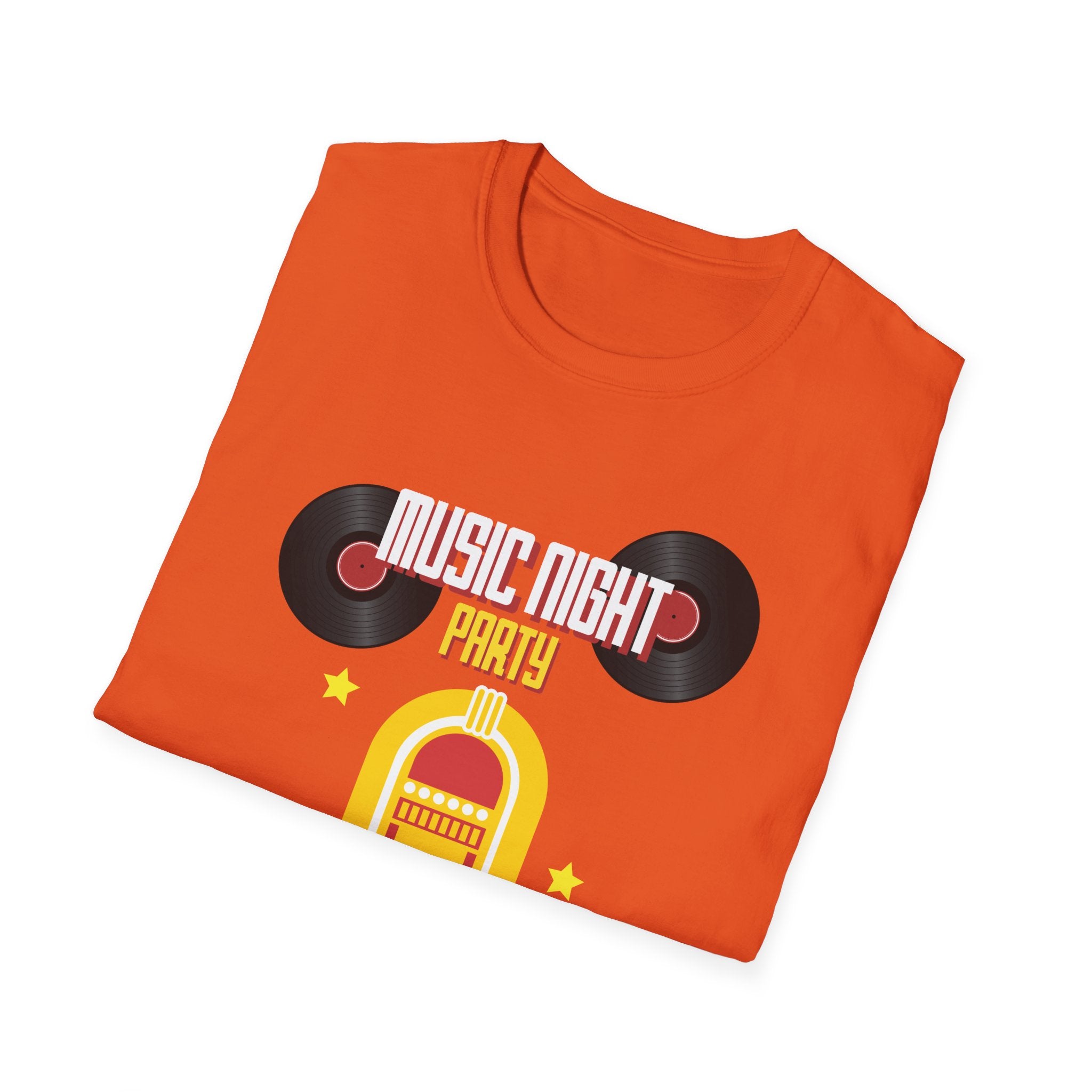 Music Night Party T-Shirt — Retro Jukebox & Vinyl Record Tee - Creations by Chris and Carlos