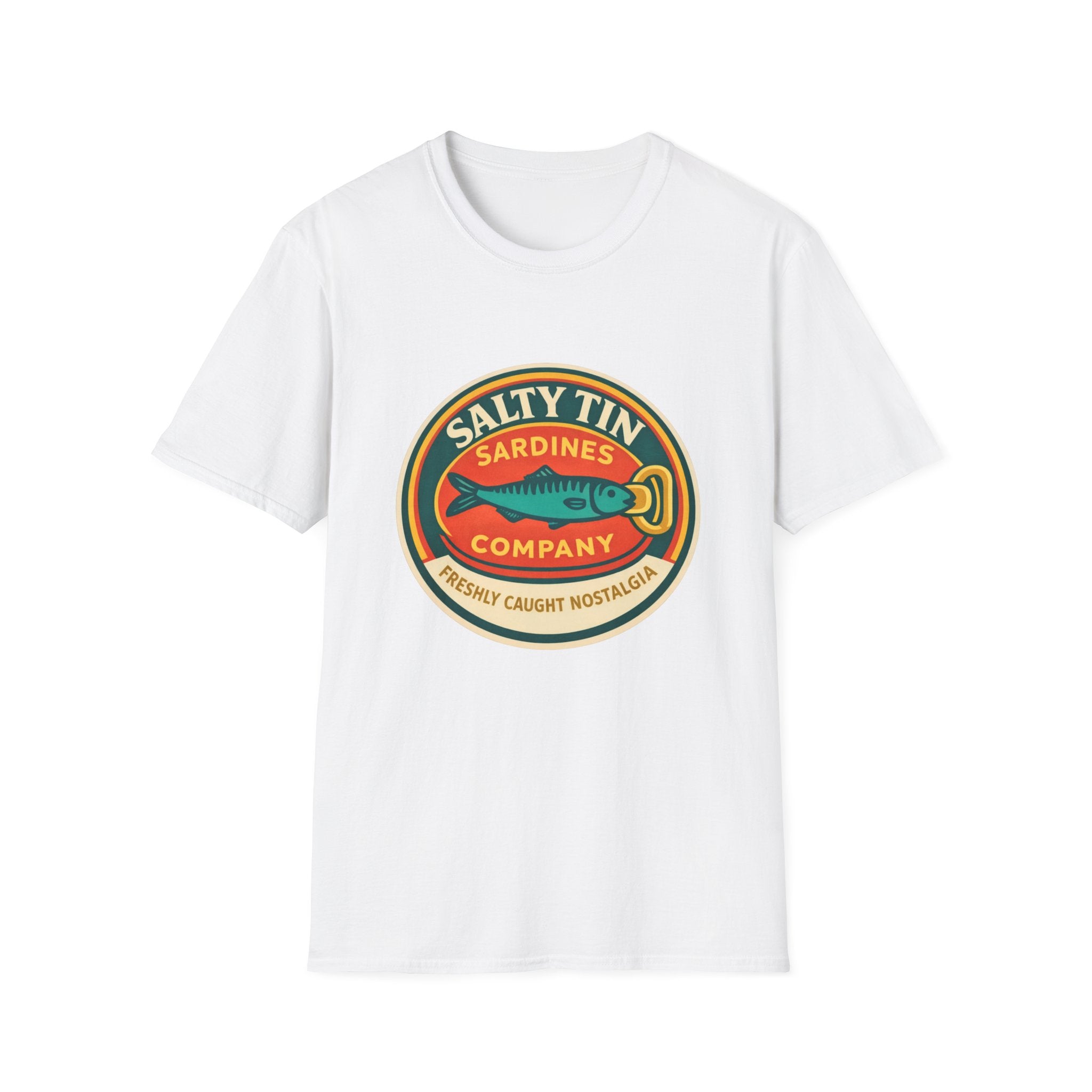 Salty Tin Sardines Vintage Logo T-Shirt - Creations by Chris and Carlos