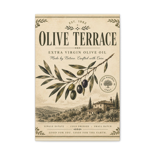 Olive Terrace Vintage Olive Oil Canvas Wall Art - Creations by Chris and Carlos