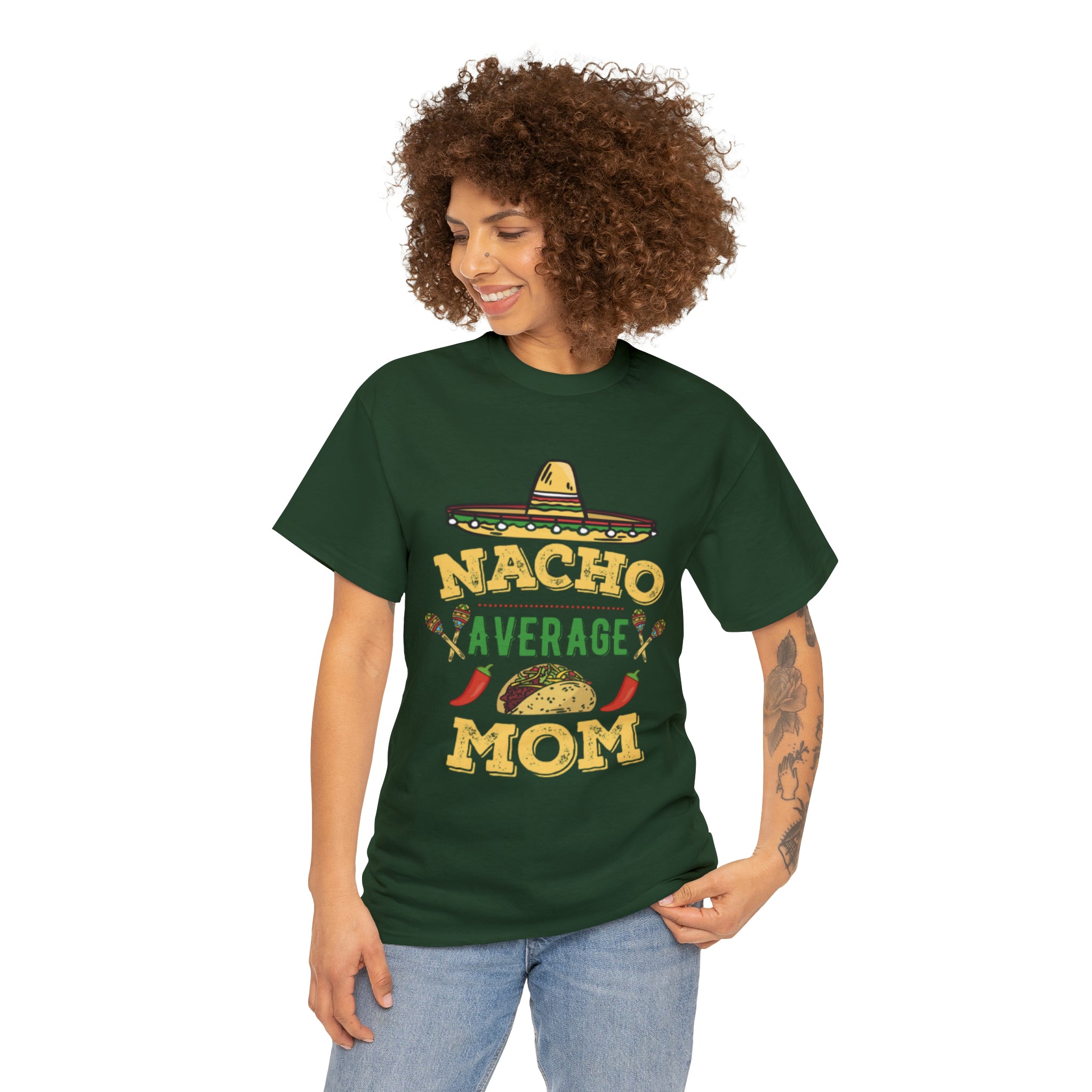 Nacho Average Mom- Unisex Heavy Cotton T-Shirt - Creations by Chris and Carlos