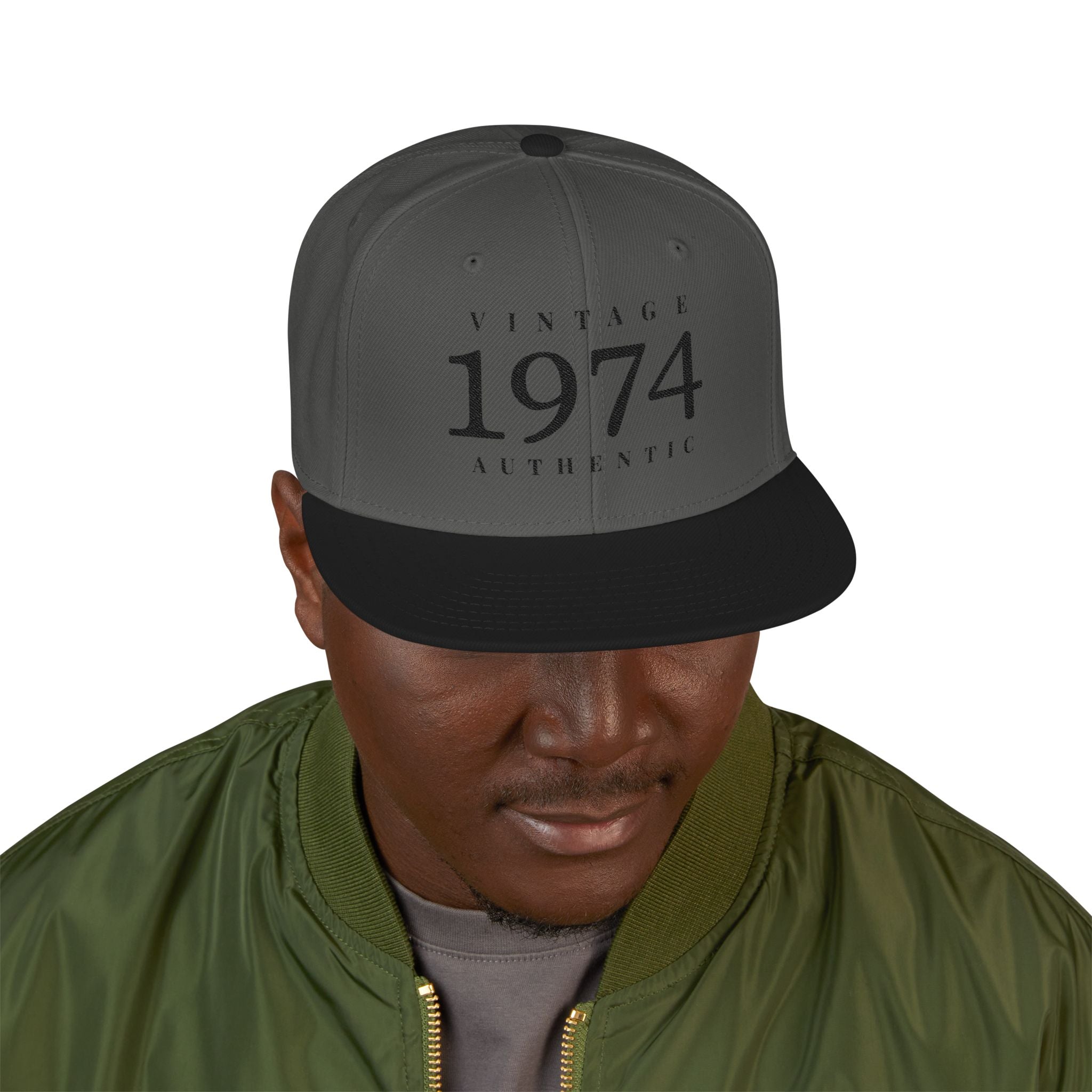 Personalize- 1974 Vintage Snapback Hat Embroidered Retro Athletic Baseball Cap - Creations by Chris and Carlos