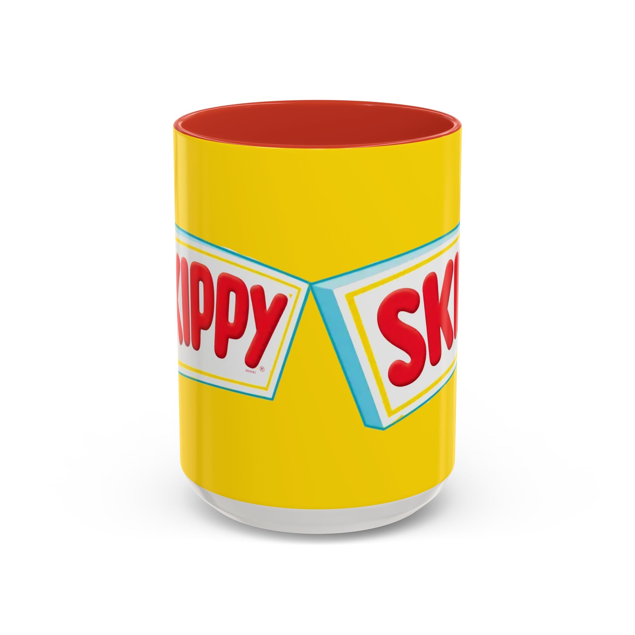 Skippy Retro Logo Coffee Mug — Yellow Accent Peanut Butter Inspired 11/15oz - Creations by Chris and Carlos