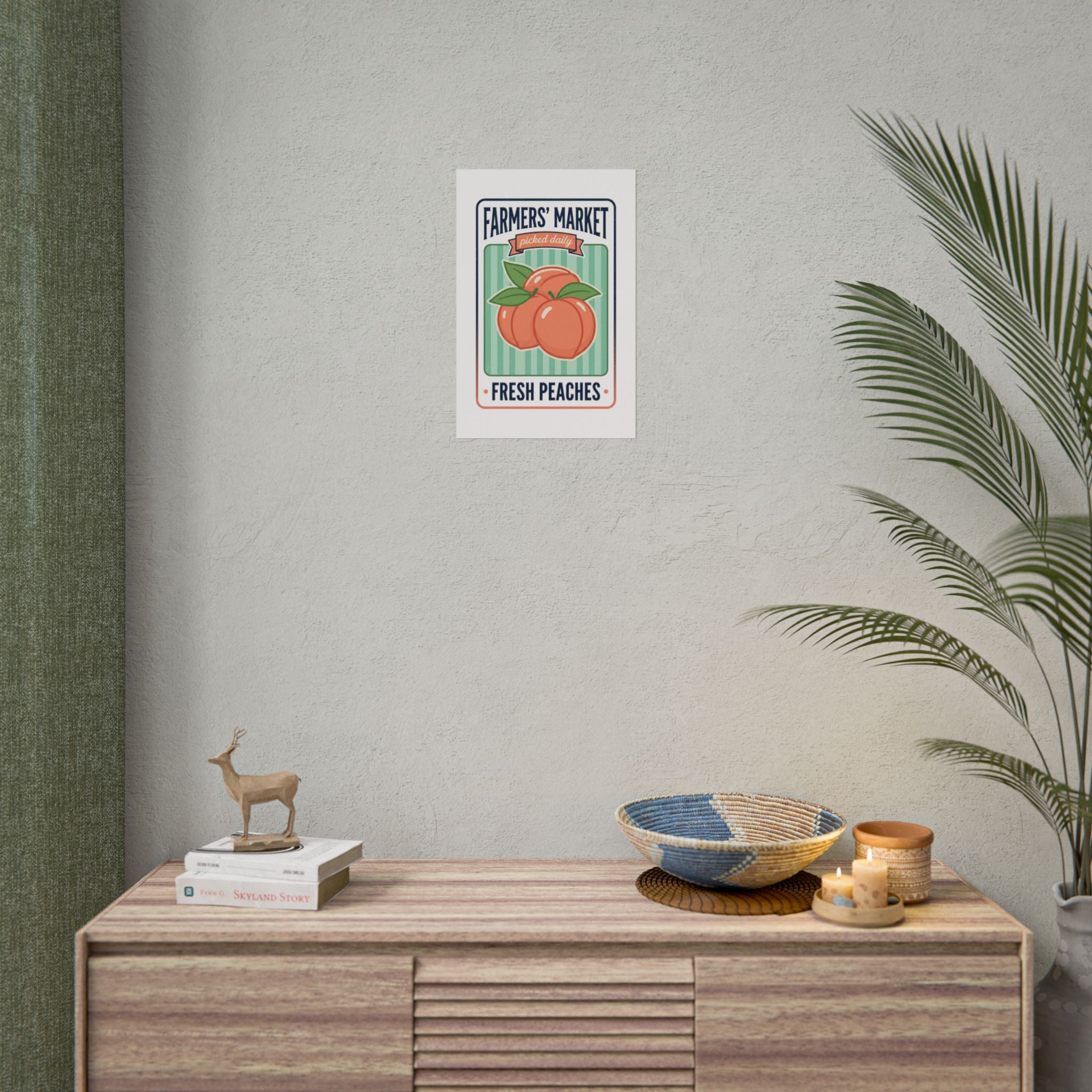 Farmers' Market Fresh Peaches Poster — Vintage Produce Wall Art - Creations by Chris and Carlos