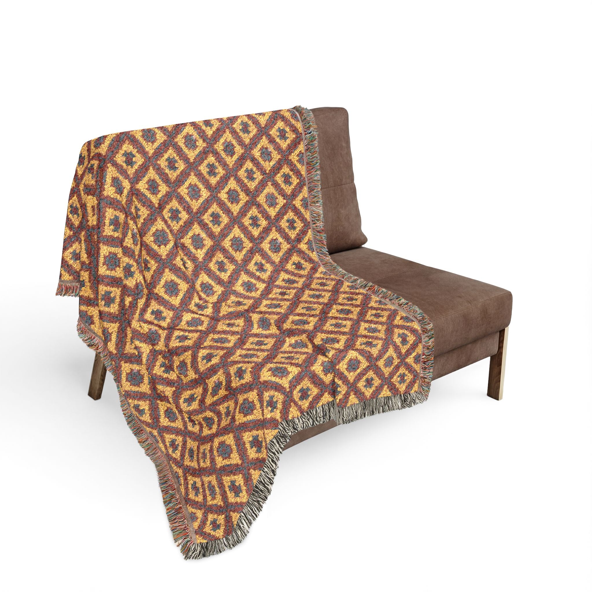 Plumstead Manor Blanket — Vintage Diamond Pattern Throw (Boho Geometric, Cozy Home Accent) - Creations by Chris and Carlos
