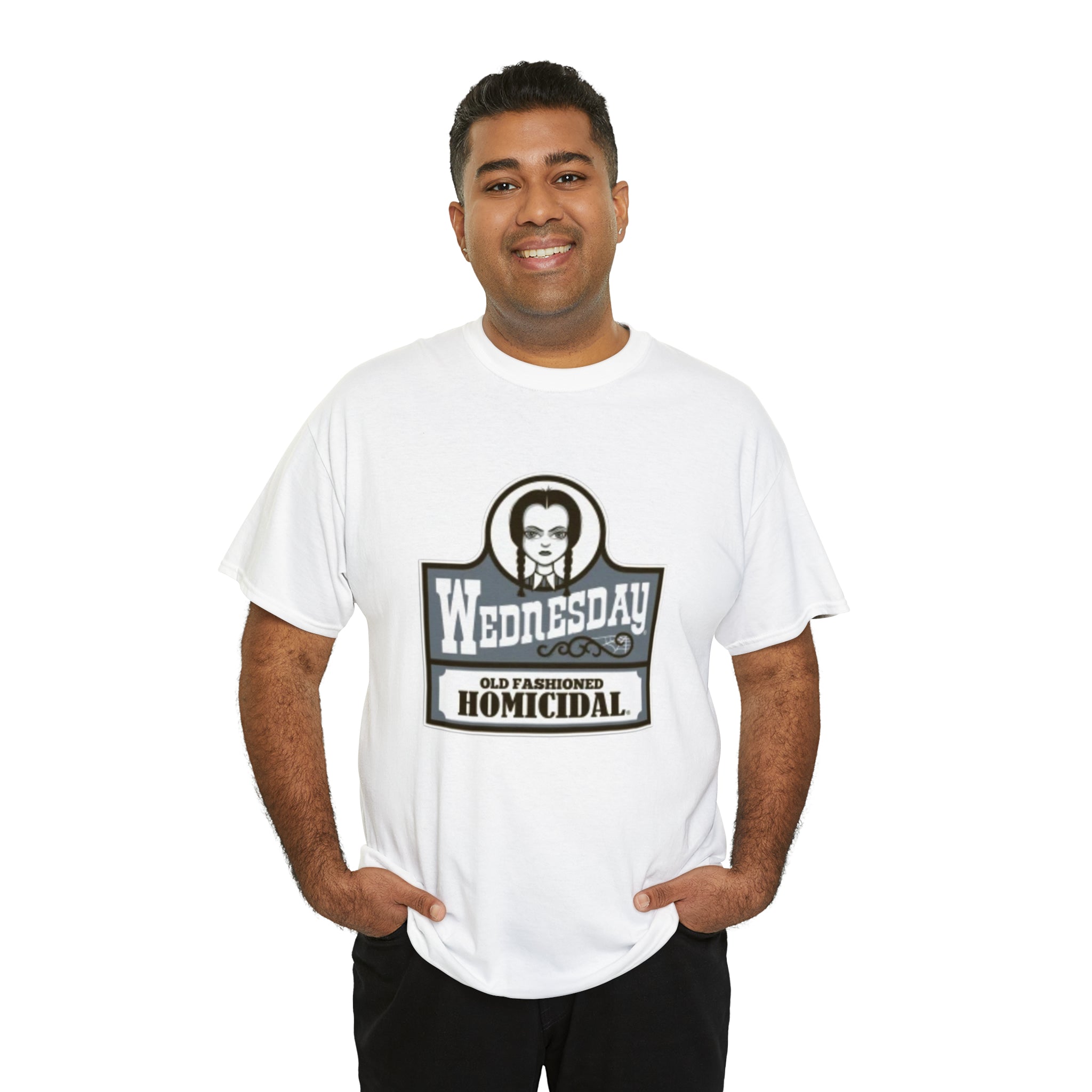 Wednesday- Wendys Unisex Heavy Cotton T-Shirt - Creations by Chris and Carlos