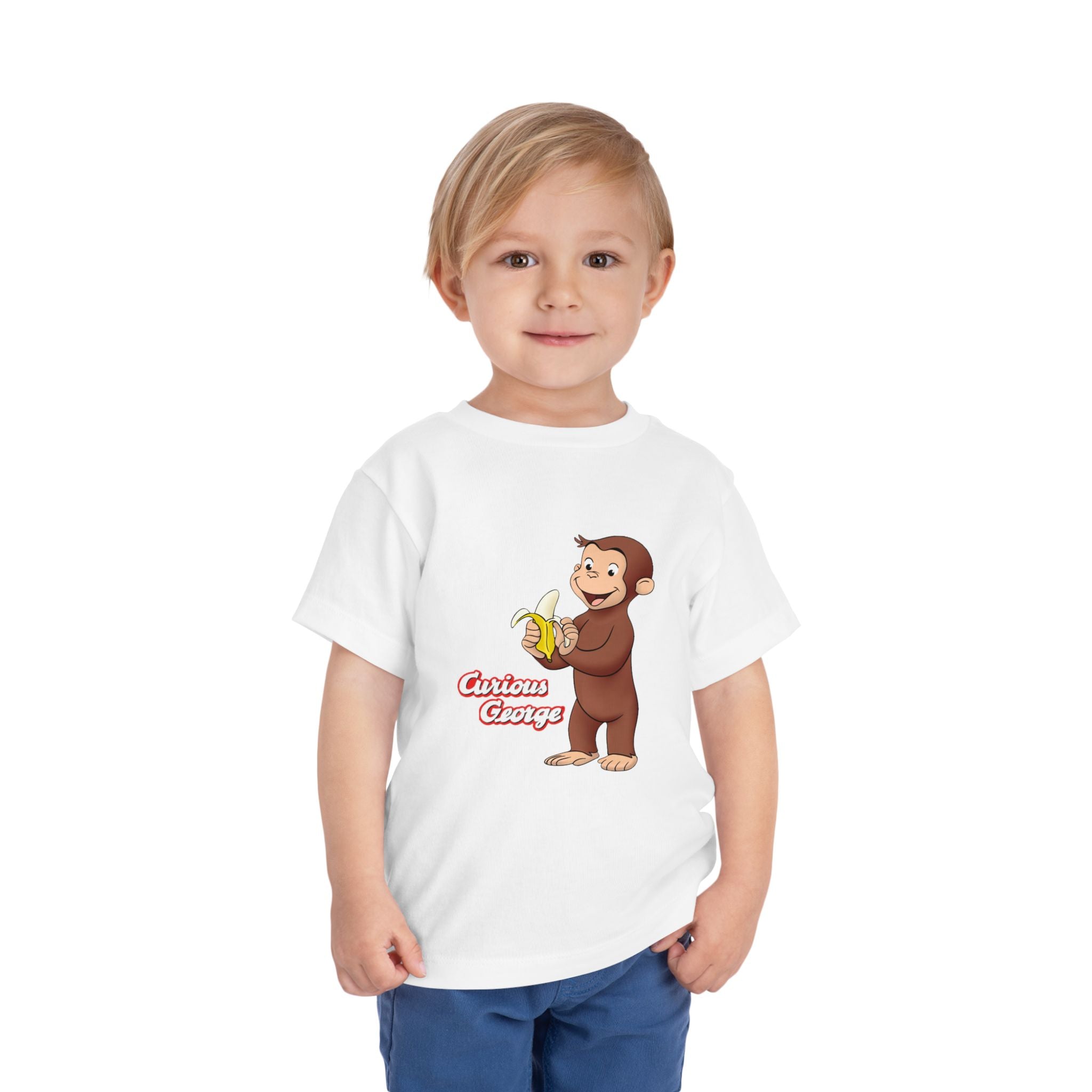 Curious Monkey Toddler Tee – Cute Banana Graphic Short Sleeve Shirt - Creations by Chris and Carlos