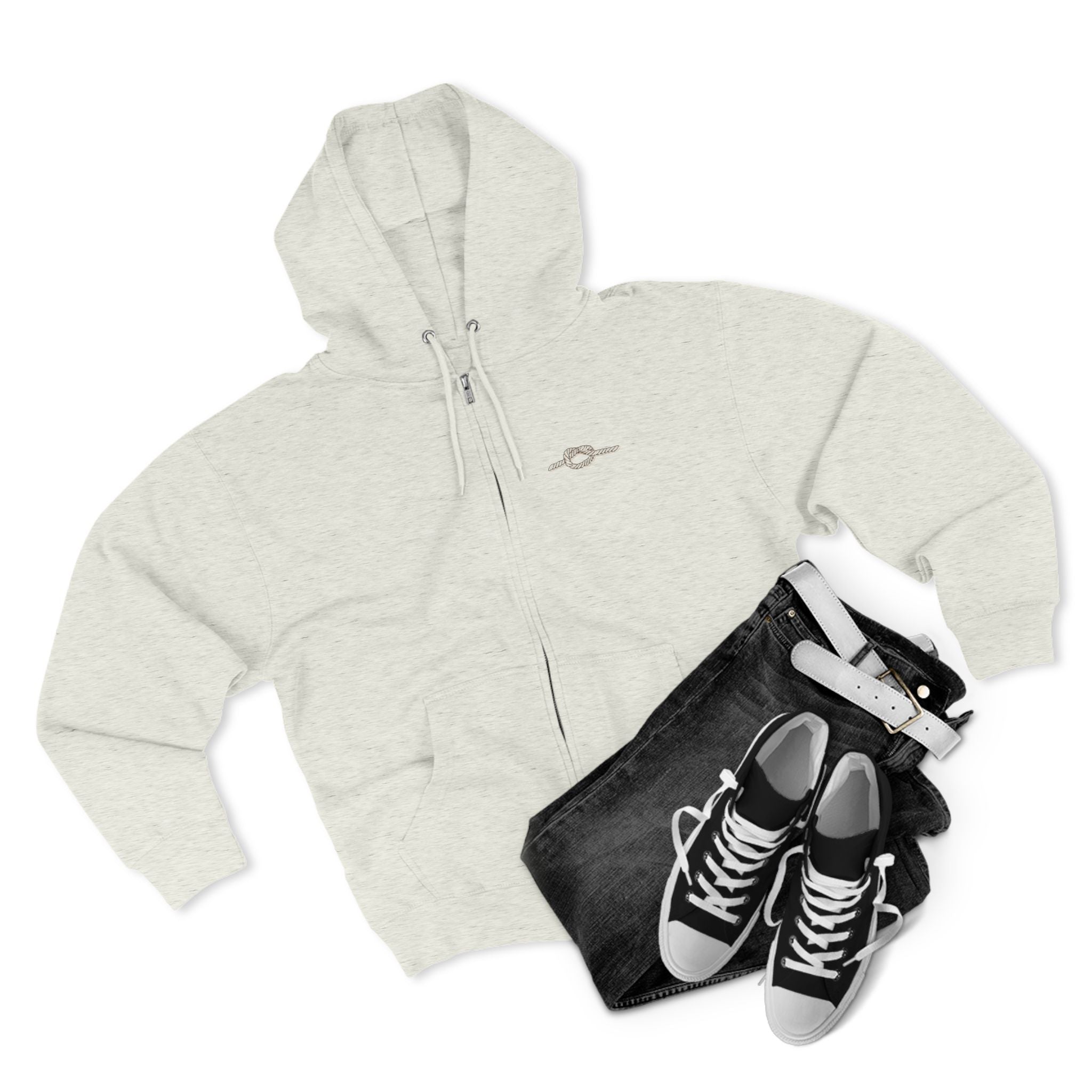 Y KNOT U Rope Knot Anchor Zip Hoodie — Nautical Graphic Unisex Zip-Up - Creations by Chris and Carlos