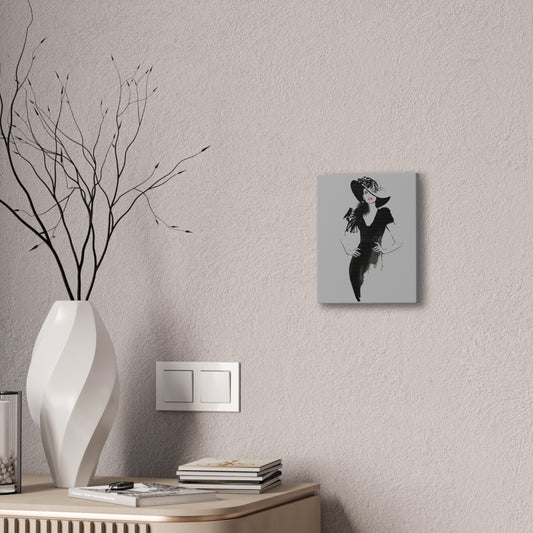 Fashion Illustration Canvas Wall Art — Elegant Lady in Black Hat - Creations by Chris and Carlos