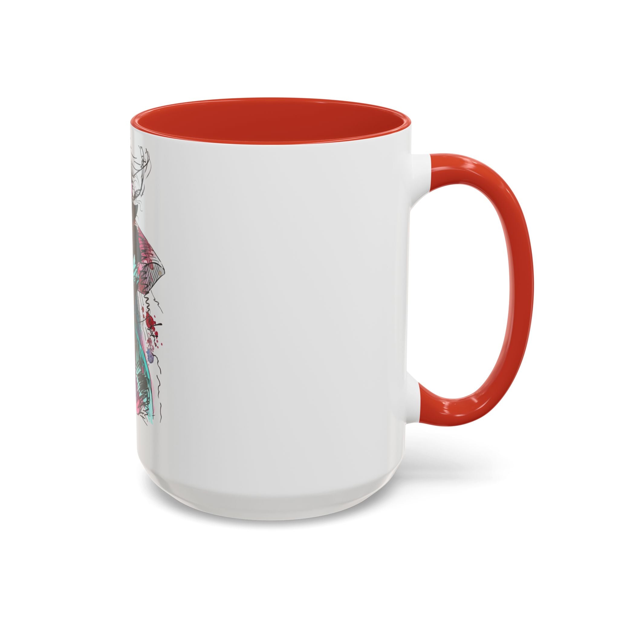 Abstract Floral Silhouette Accent Coffee Mug — Watercolor Woman Art (11/15oz) - Creations by Chris and Carlos