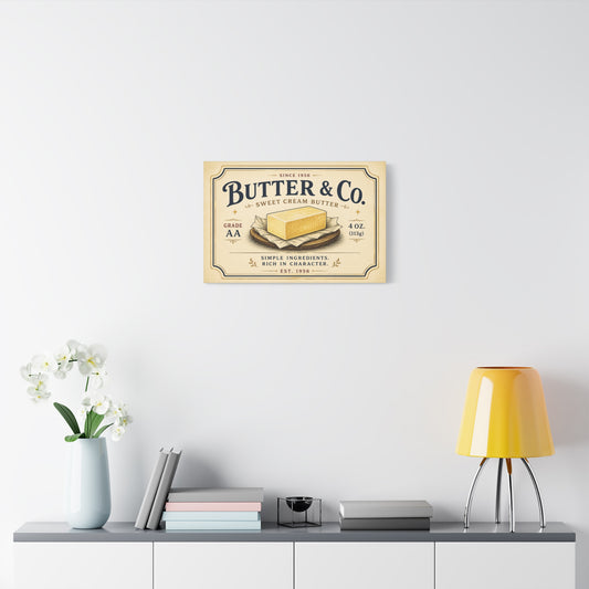 Canvas Wall Art - Vintage Butter & Co. Kitchen Sign - Creations by Chris and Carlos
