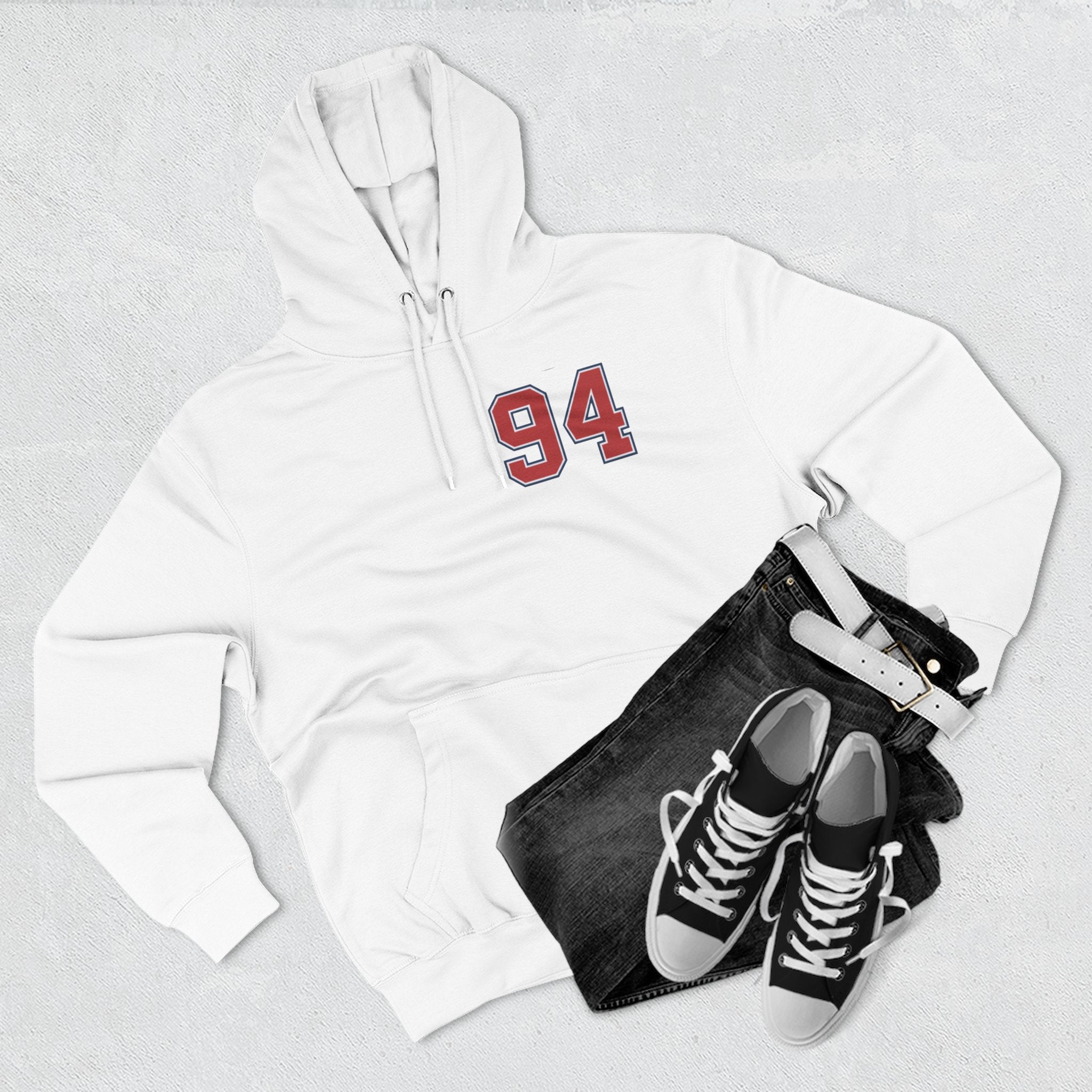 94 BNY Bunny Football Hoodie — Funny Easter Sports Pullover - Creations by Chris and Carlos