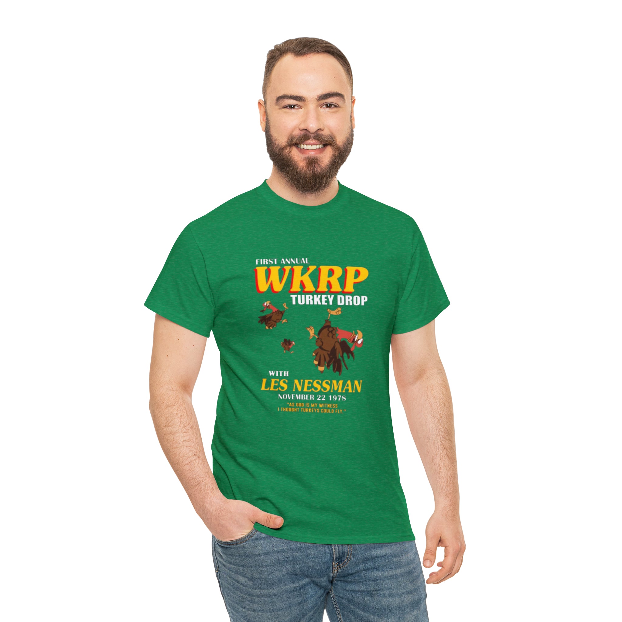 WKRP 70's TV Show- Unisex Heavy Cotton T-Shirt - Creations by Chris and Carlos