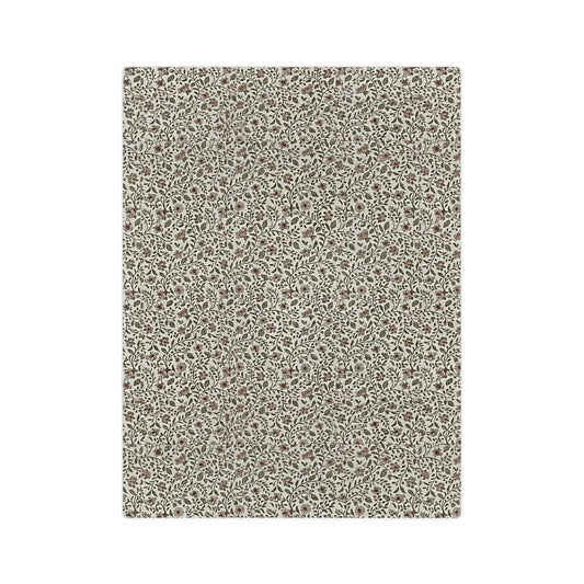 Neutral Ditsy Floral Velveteen Microfiber Blanket — Soft Cozy Throw for Living Room, Bed & Travel - Creations by Chris and Carlos