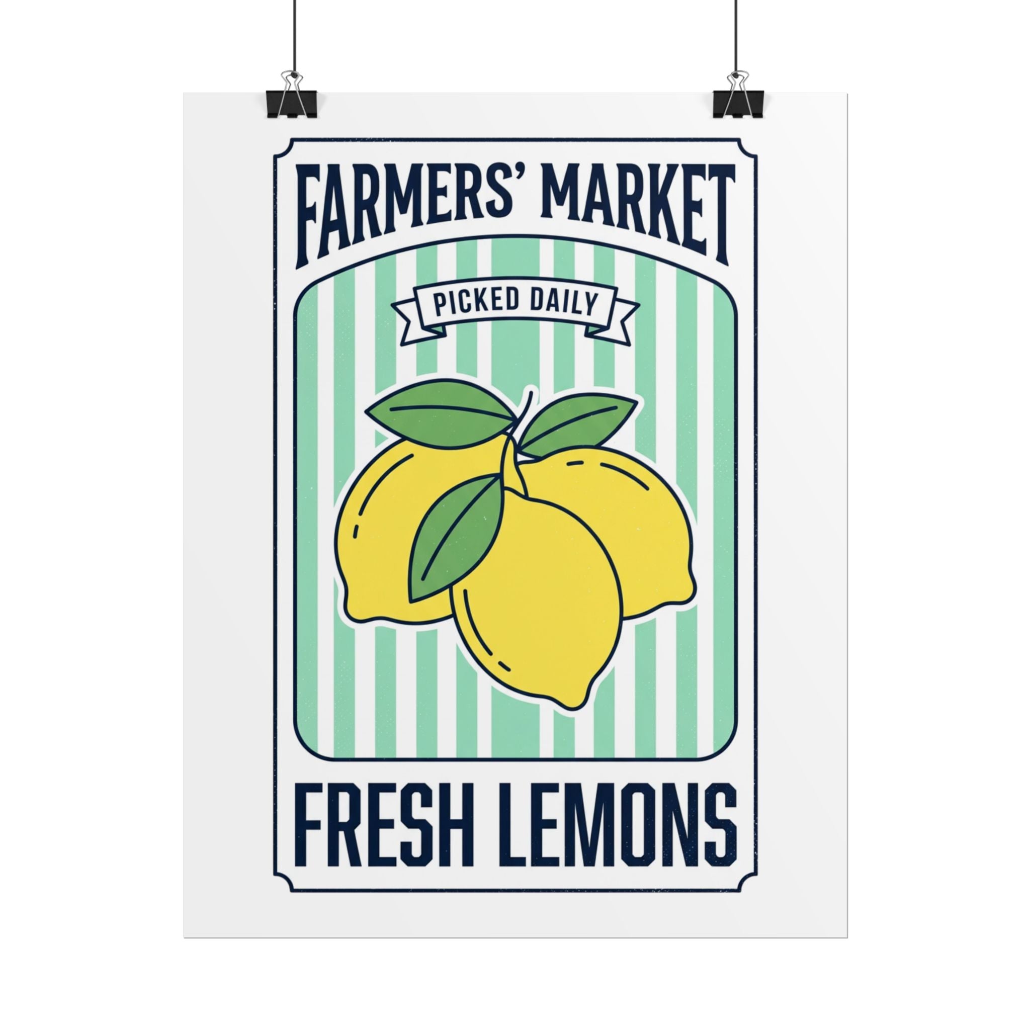 Farmers' Market Fresh Lemons Poster — Vintage Kitchen Wall Art - Creations by Chris and Carlos
