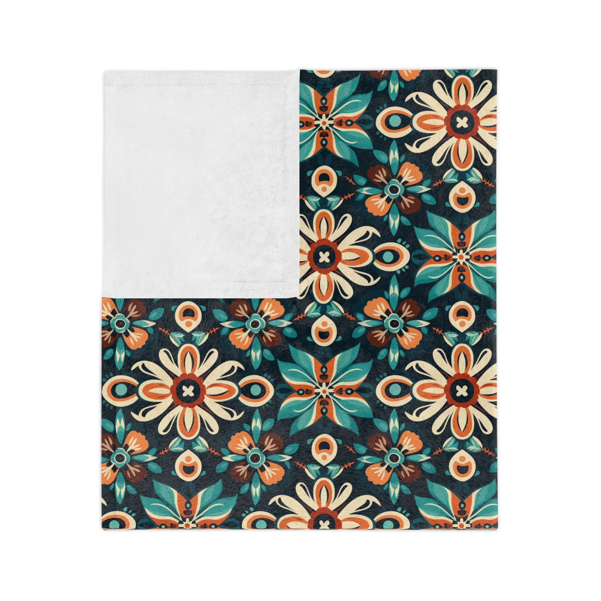 Sol y Alegría (Sun and Joy) Collection-Bohemian Tile Velveteen Microfiber Blanket - Creations by Chris and Carlos