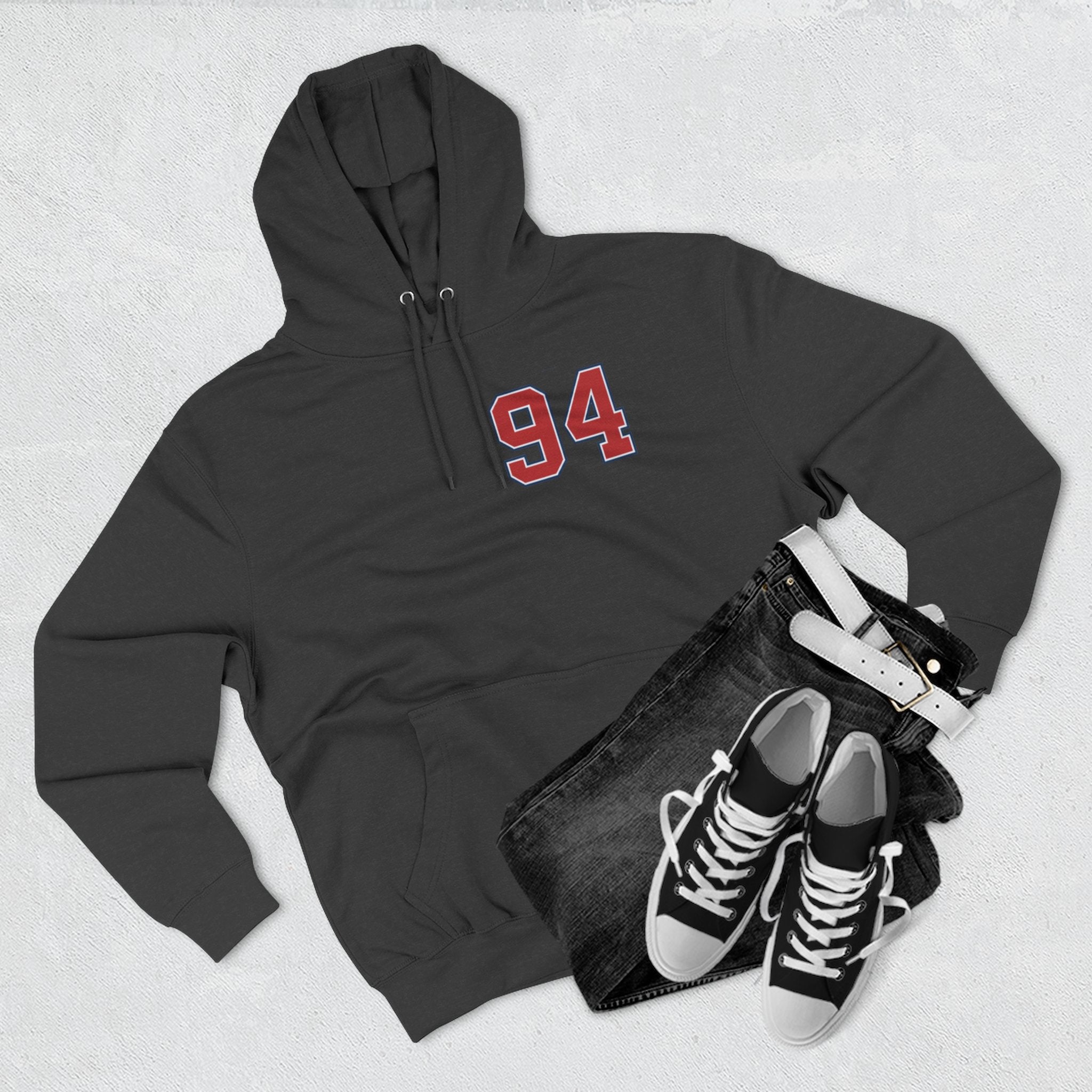 94 BNY Bunny Football Hoodie — Funny Easter Sports Pullover - Creations by Chris and Carlos