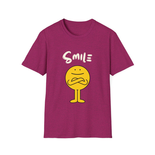 Smile Angry Emoji T-Shirt — Funny Yellow Emoticon Graphic Tee - Creations by Chris and Carlos