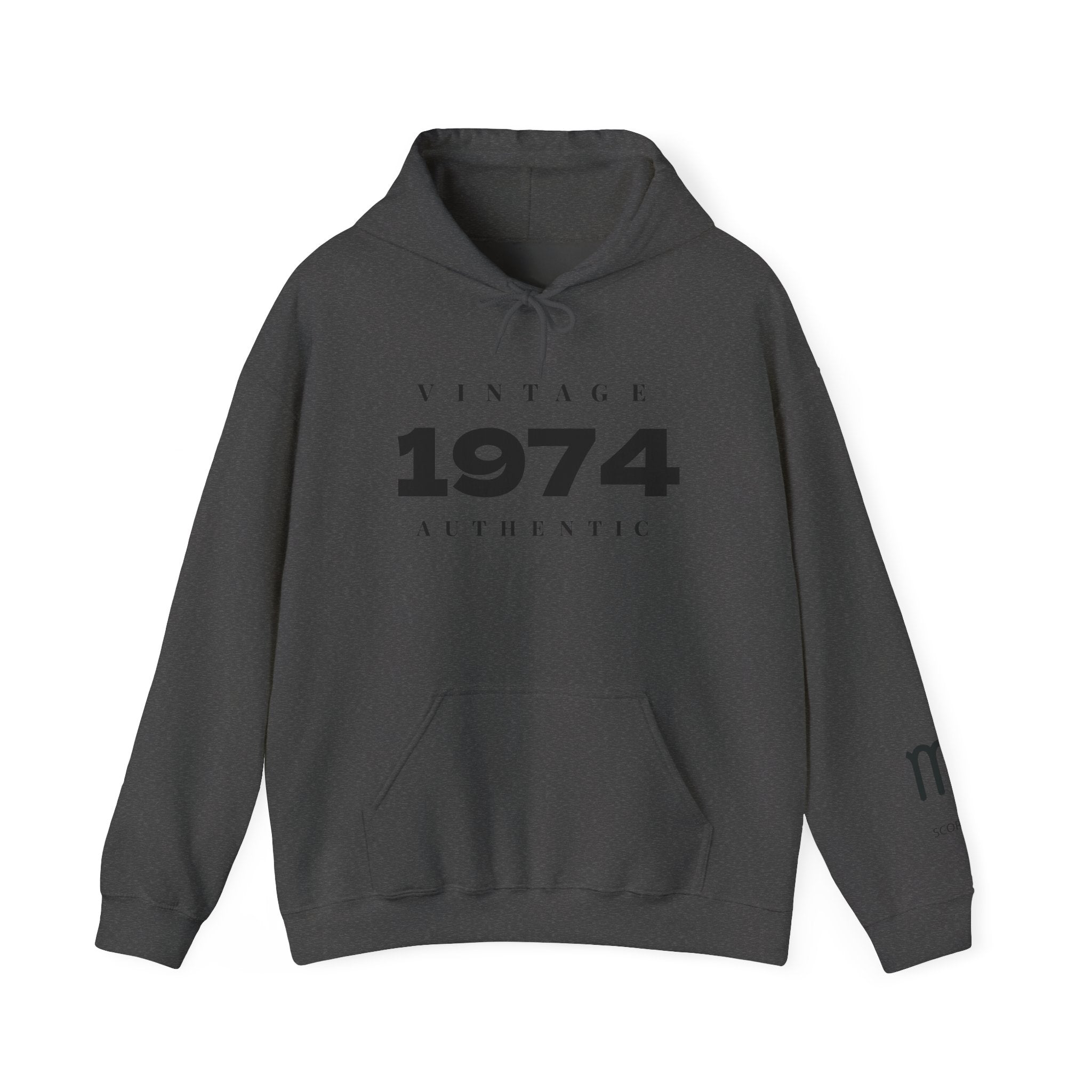 1974 Vintage Hoodie — Authentic Birthday Sweatshirt - Creations by Chris and Carlos