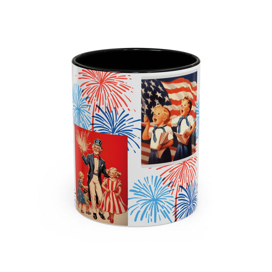 Patriotic Vintage Fireworks Coffee Mug - 11/15oz - Creations by Chris and Carlos