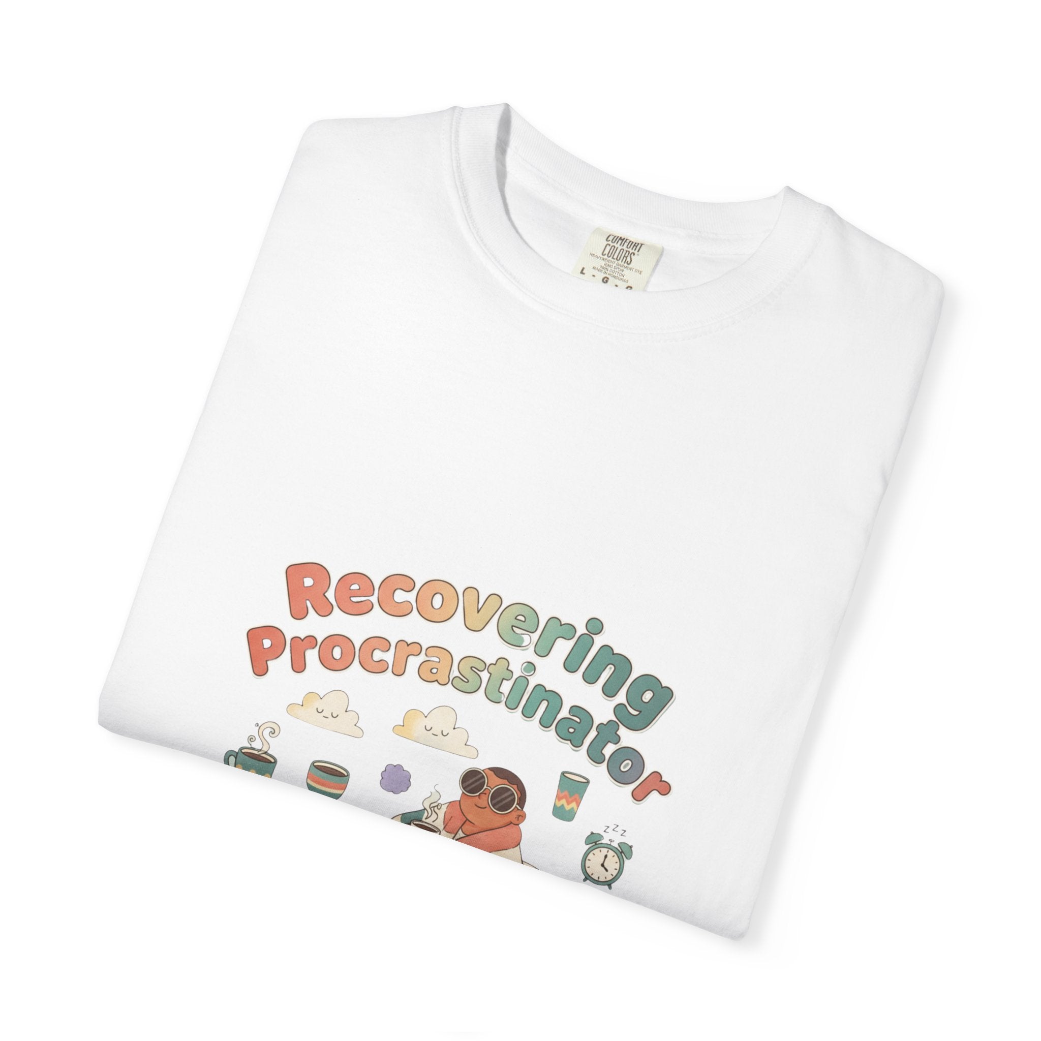 T-Shirt — "Recovering Procrastinator" Funny Retro Graphic Tee - Creations by Chris and Carlos