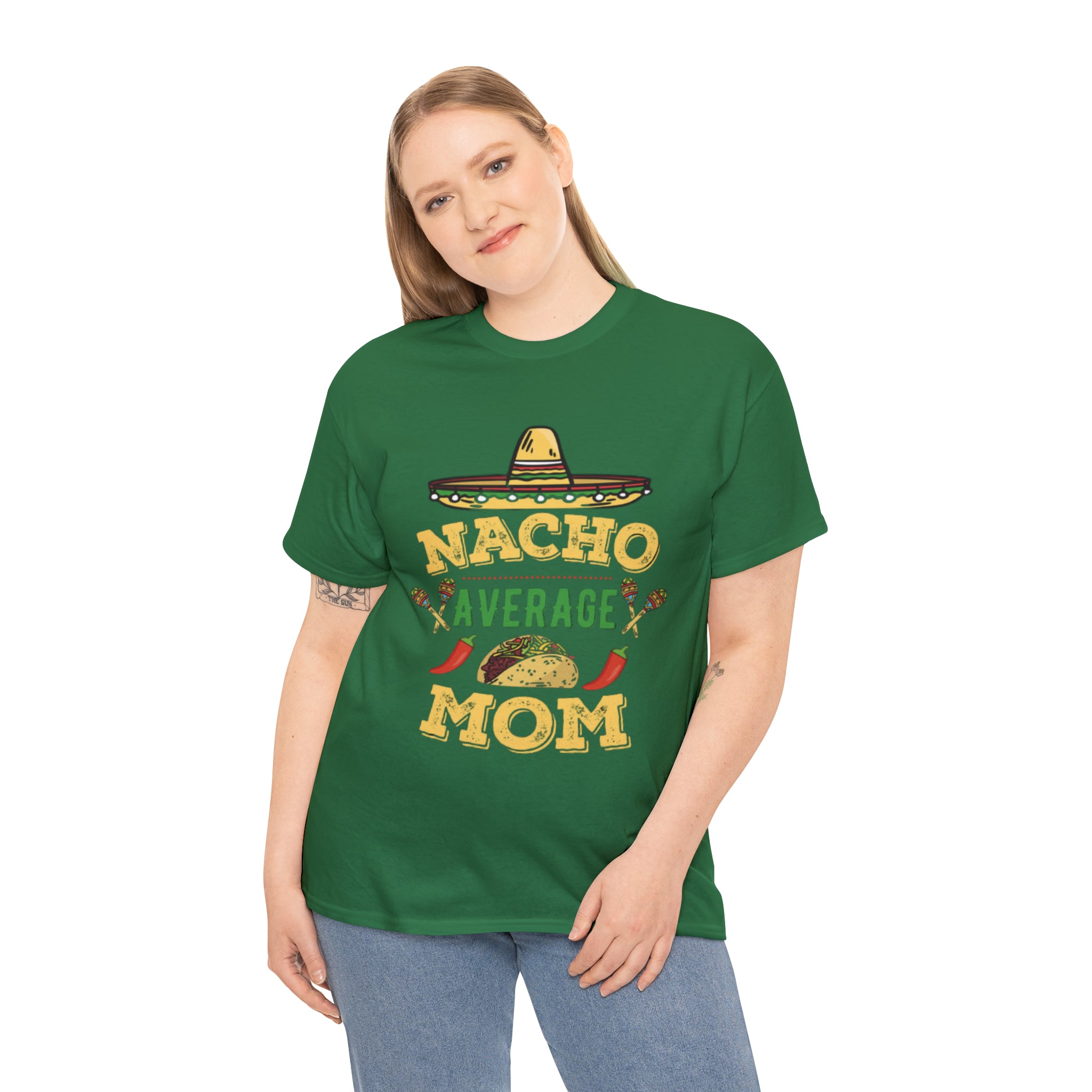 Nacho Average Mom- Unisex Heavy Cotton T-Shirt - Creations by Chris and Carlos