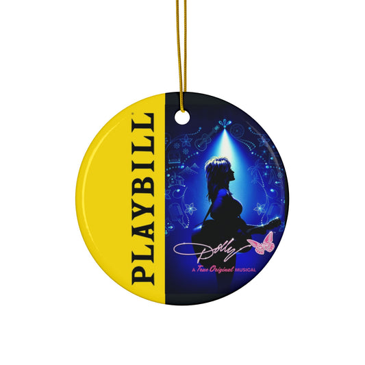 Playbill Theater Ornament – Double-Sided Ceramic Holiday Keepsake (Dolly Design) - Creations by Chris and Carlos