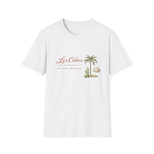 Los Cabos Palm Beach T-Shirt — Tropical Vacation Tee with Shell Graphic - Creations by Chris and Carlos