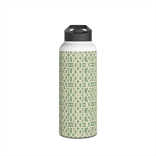 Prism Point Athletic Collection Geometric Sage Link Stainless Steel Water Bottle - Creations by Chris and Carlos