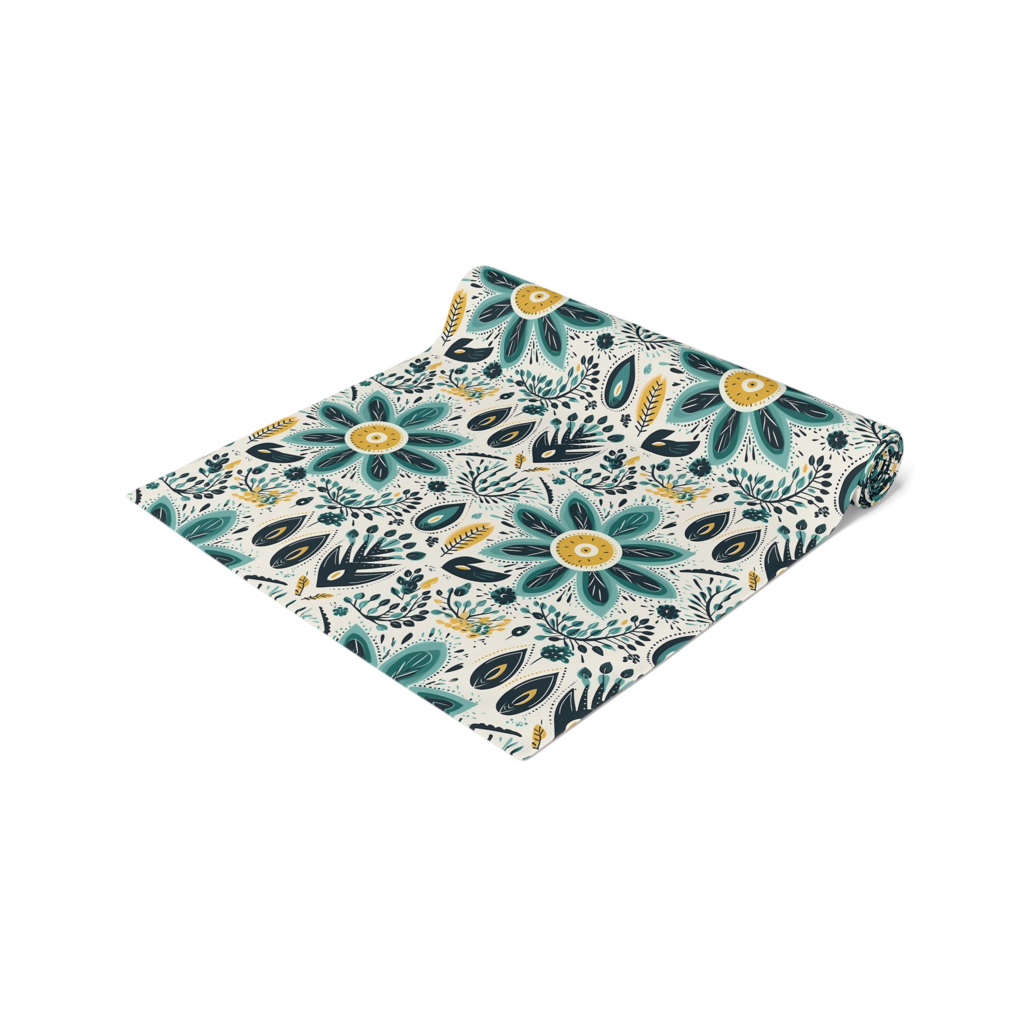 Sol y Alegría (Sun and Joy) Collection- Cactus Succulent Pattern Microfiber Blanket Soft Velveteen Throw for Home & Garden Lovers Teal Floral Table Runner — Boho Cotton-Blend Dining Decor - Creations by Chris and Carlos