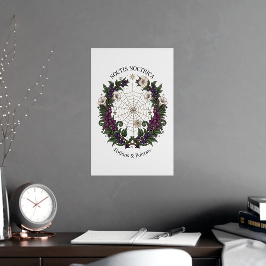 Noctis Noctrica Floral Spiderweb Poster — 'Potions & Poisons' Matte Art Print - Creations by Chris and Carlos
