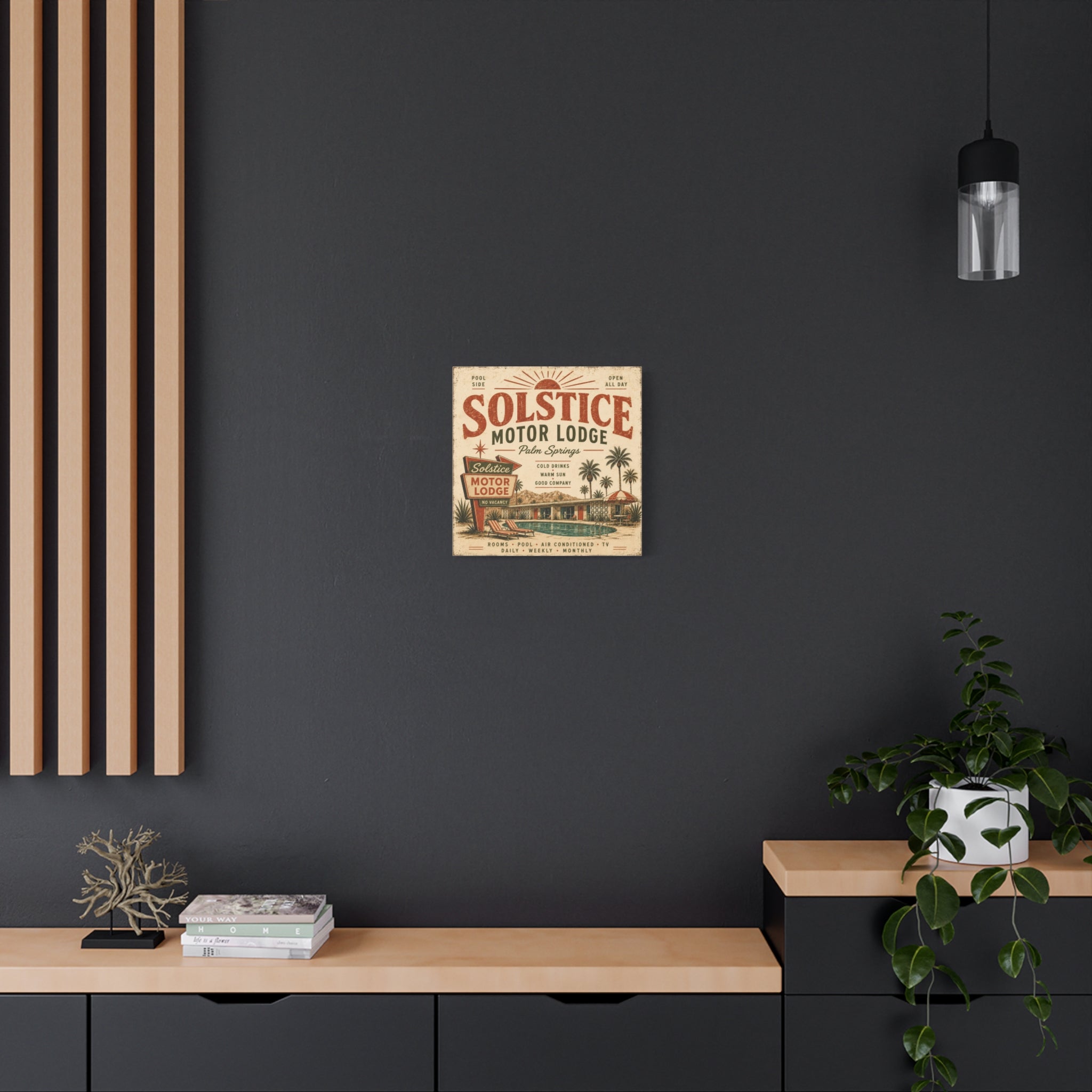 Solstice Motor Lodge Vintage Palm Springs Canvas Wall Art - Creations by Chris and Carlos