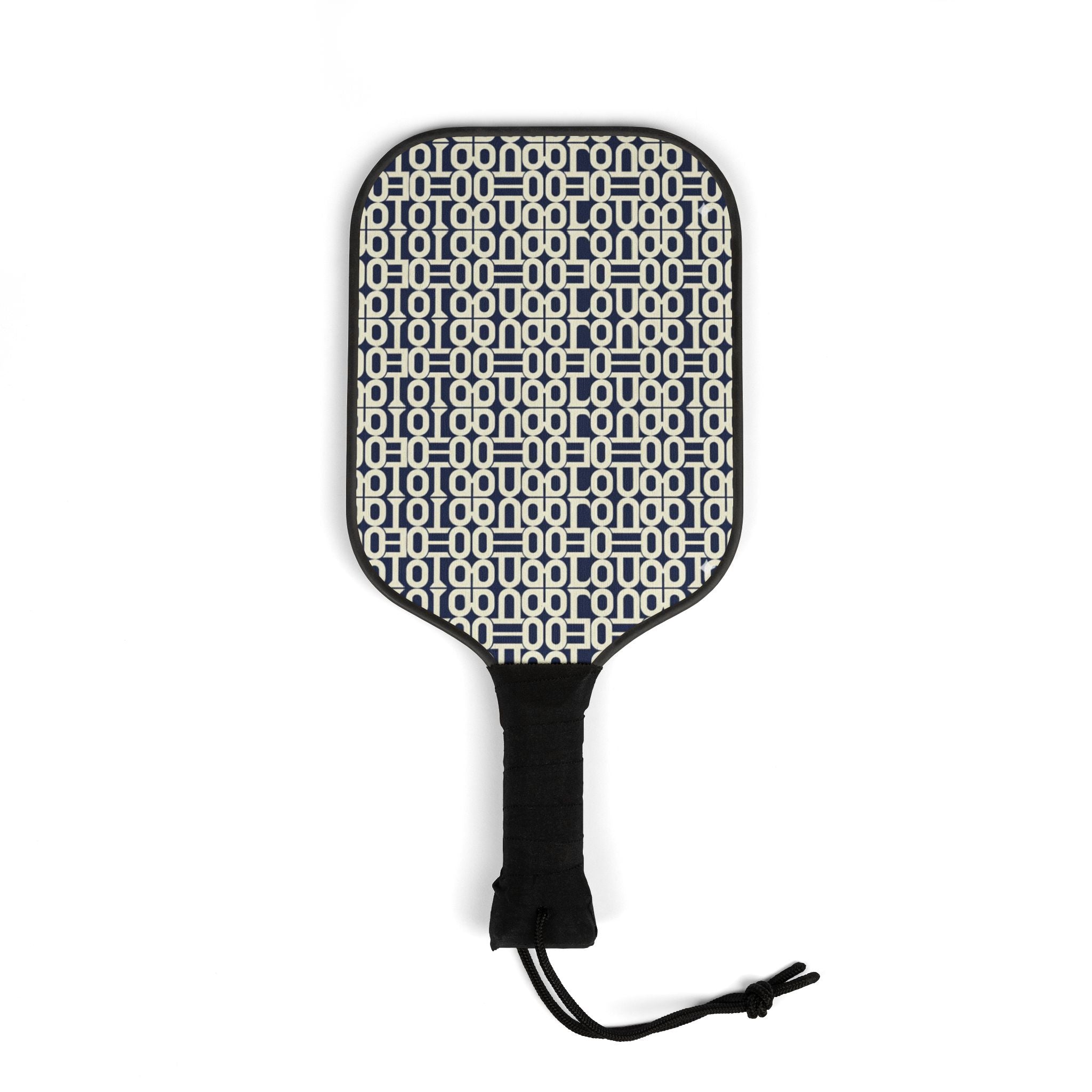 Pickleball Paddles & Balls Set — Geometric Black & White Design - Creations by Chris and Carlos