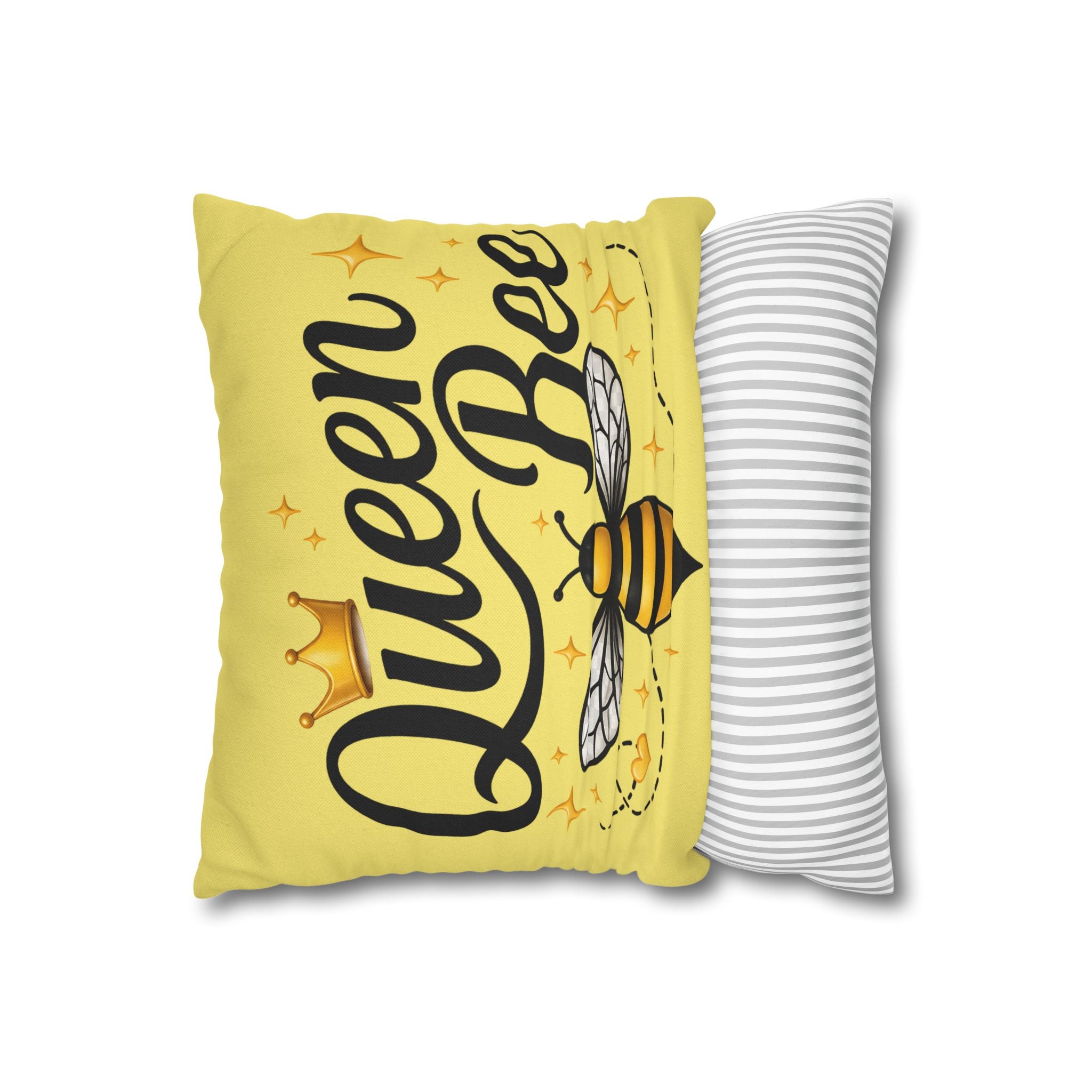 Honey Bee Decorative Pillowcase – Yellow Floral Bee Accent Cushion Cover - Creations by Chris and Carlos