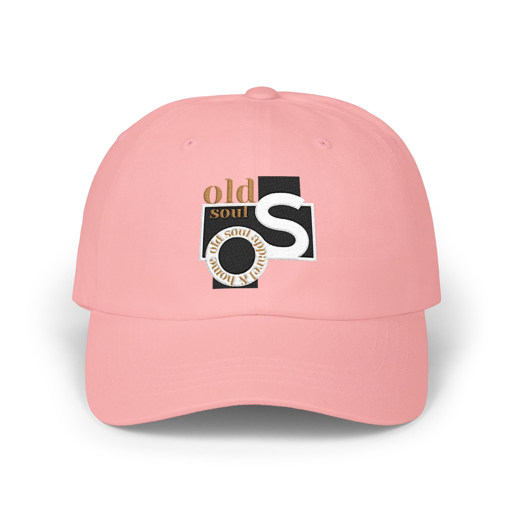 Classic Dad Cap – 'Old Soul' Retro Block Logo Embroidered Baseball Hat - Creations by Chris and Carlos