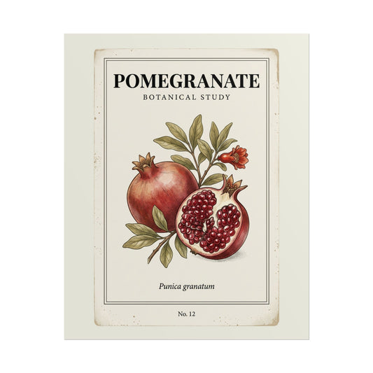 Pomegranate Botanical Poster — Vintage Fruit Study Wall Art - Creations by Chris and Carlos