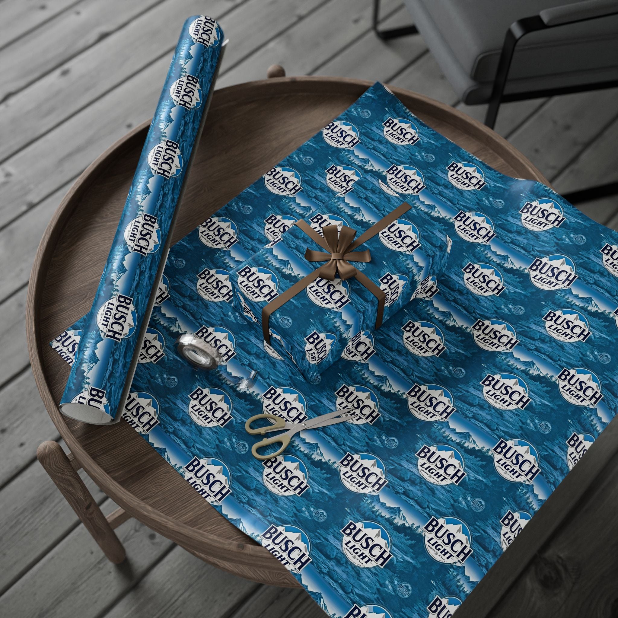 Busch Light Themed Wrapping Paper Roll - Beer Logo Gift Wrap for Parties & Holidays - Creations by Chris and Carlos