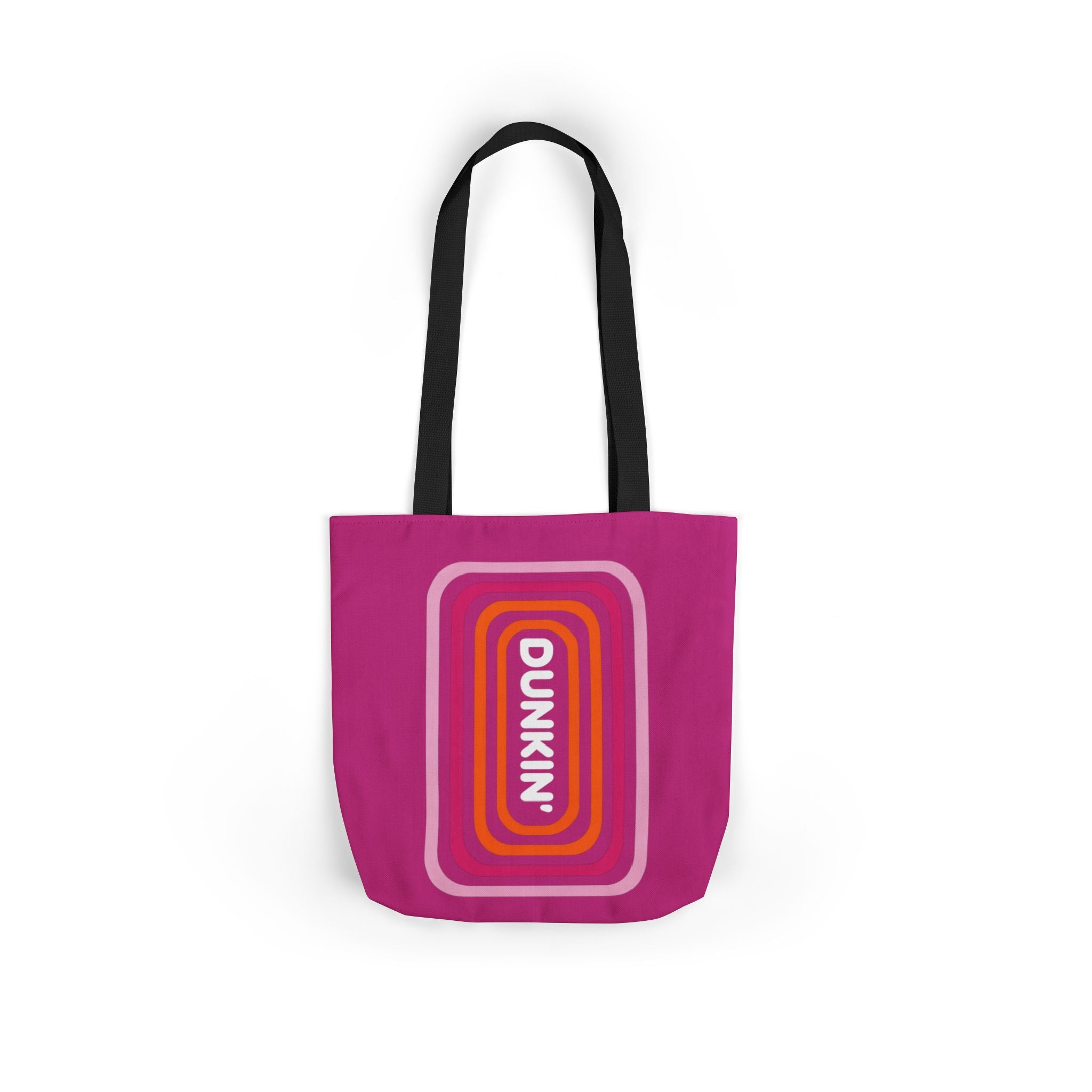 Tote Bag — Retro Pink 'Dunkin' Logo' Canvas Tote - Creations by Chris and Carlos