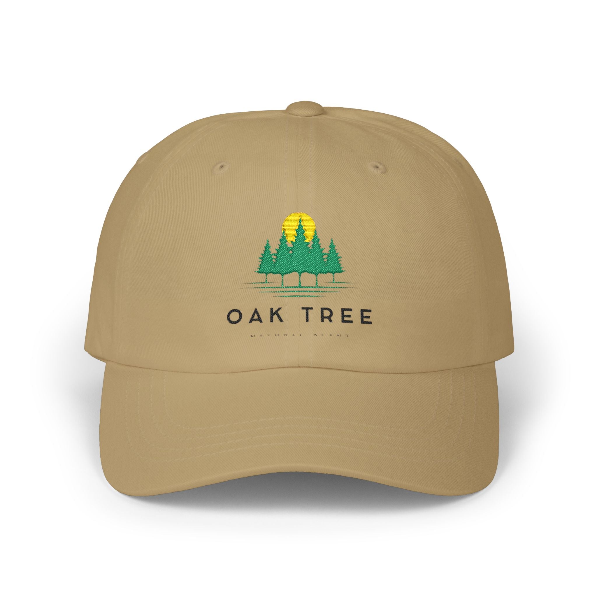 Oak Tree Dad Cap — Embroidered Forest Sunrise Baseball Hat - Creations by Chris and Carlos