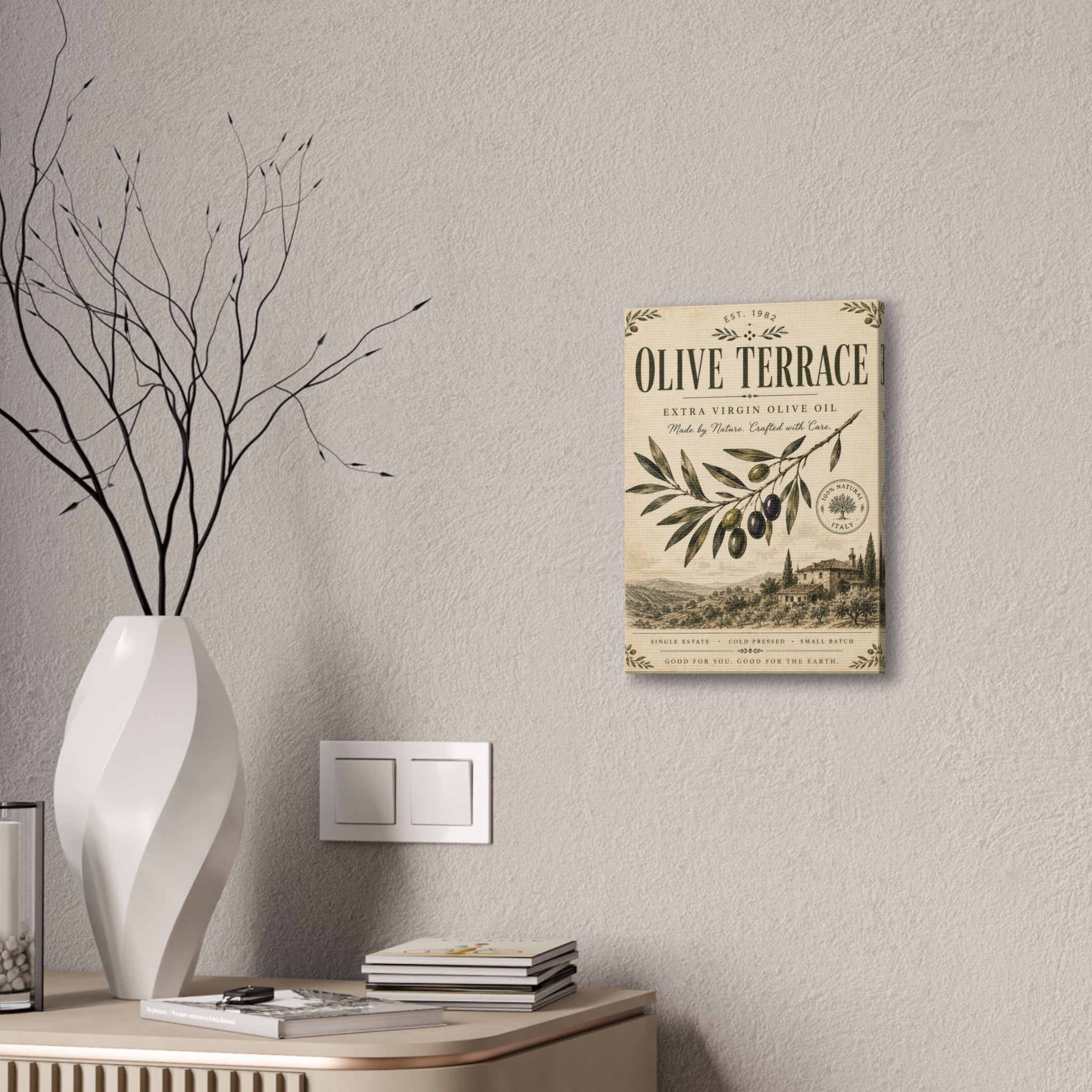 Olive Terrace Vintage Olive Oil Canvas Wall Art - Creations by Chris and Carlos