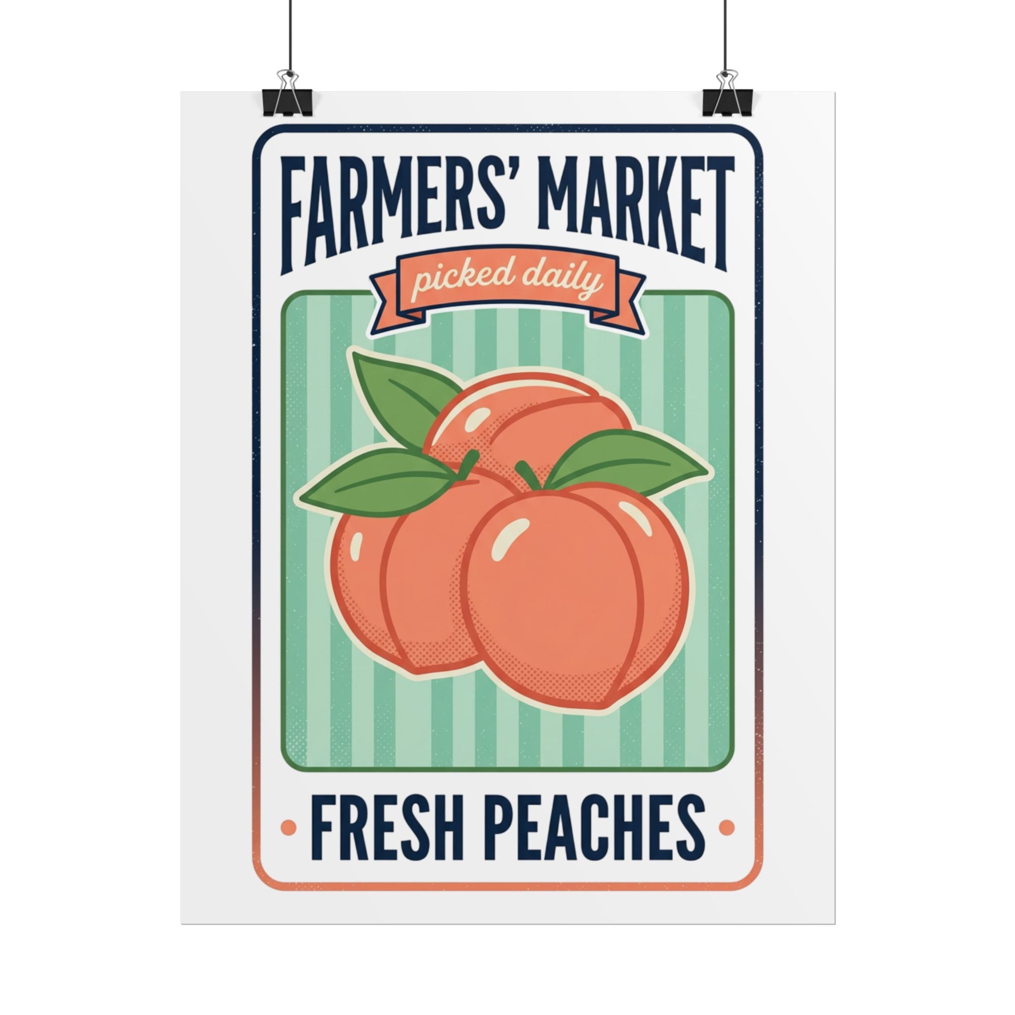 Farmers' Market Fresh Peaches Poster — Vintage Produce Wall Art - Creations by Chris and Carlos