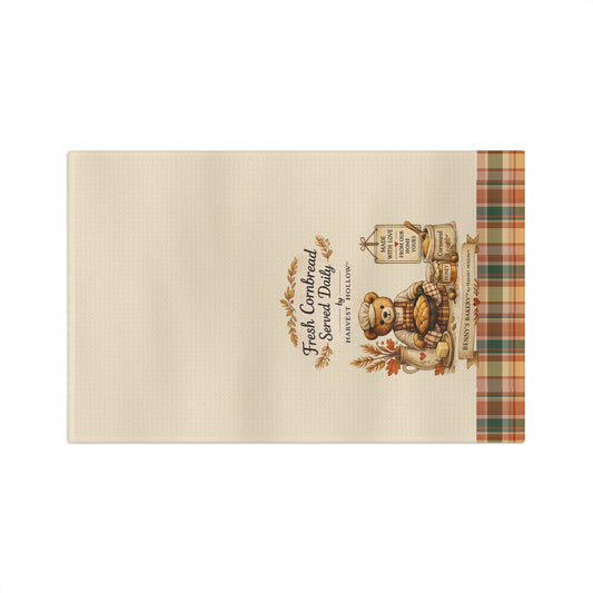 Old Soul Harvest™ Fresh Cornbread Served Daily Bear Tea Towel - Tea Towel from Old Soul Harvest Cozy Kitchen