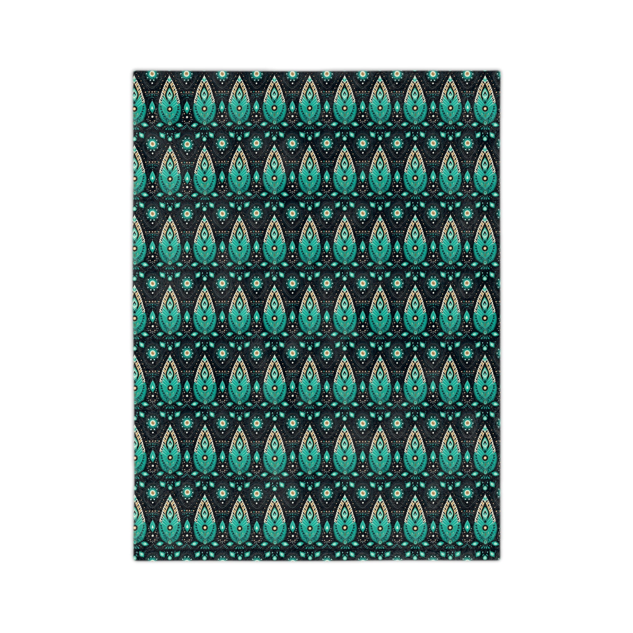 Sol y Alegría (Sun and Joy) Collection-Teal Paisley Velveteen Microfiber Blanket Soft Boho Throw for Bedroom & Travel - Creations by Chris and Carlos